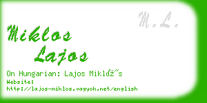 miklos lajos business card